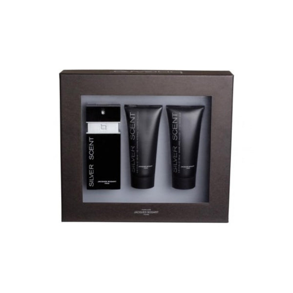 Jacques Bogart Silver Scent 3pcs Gift Set 100ml EDT Spray Men