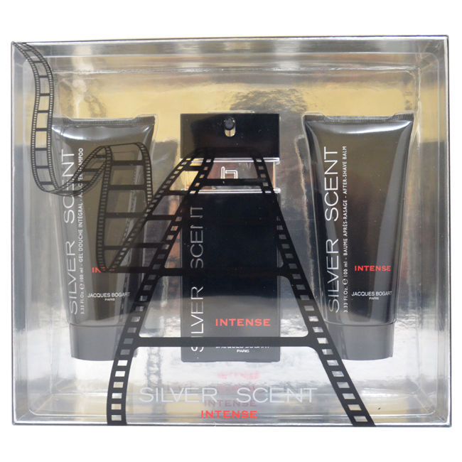 Jacques Bogart Silver Scent Intense 3pcs Giftset 100ml EDT Spray Men