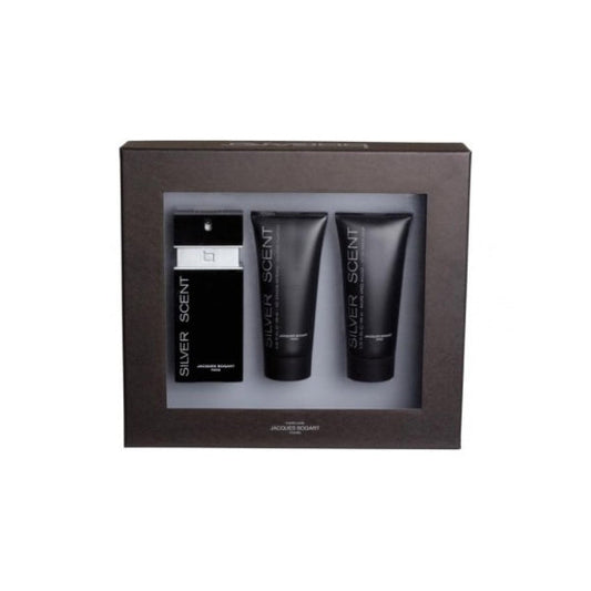 Jacques Bogart Silver Scent 3pcs Gift Set 100ml EDT Spray Men